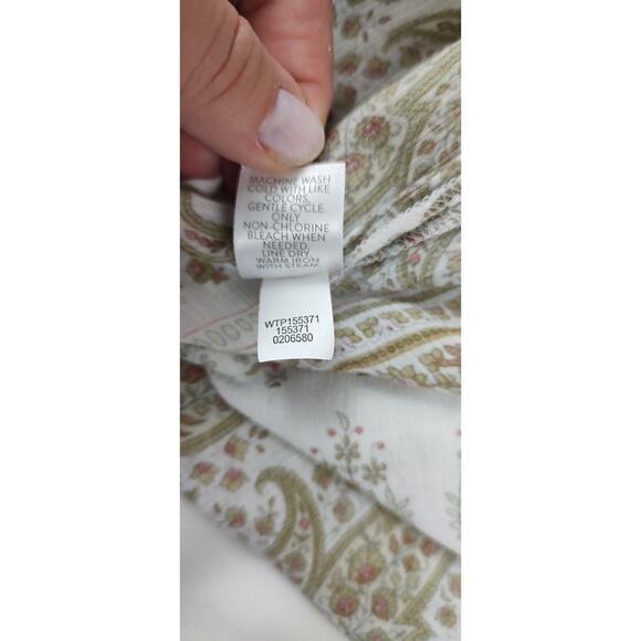 J. Jill Women's Long Sleeve Button Down Slits Hem Paisley Tunic Dress Size S - Picture 8 of 8